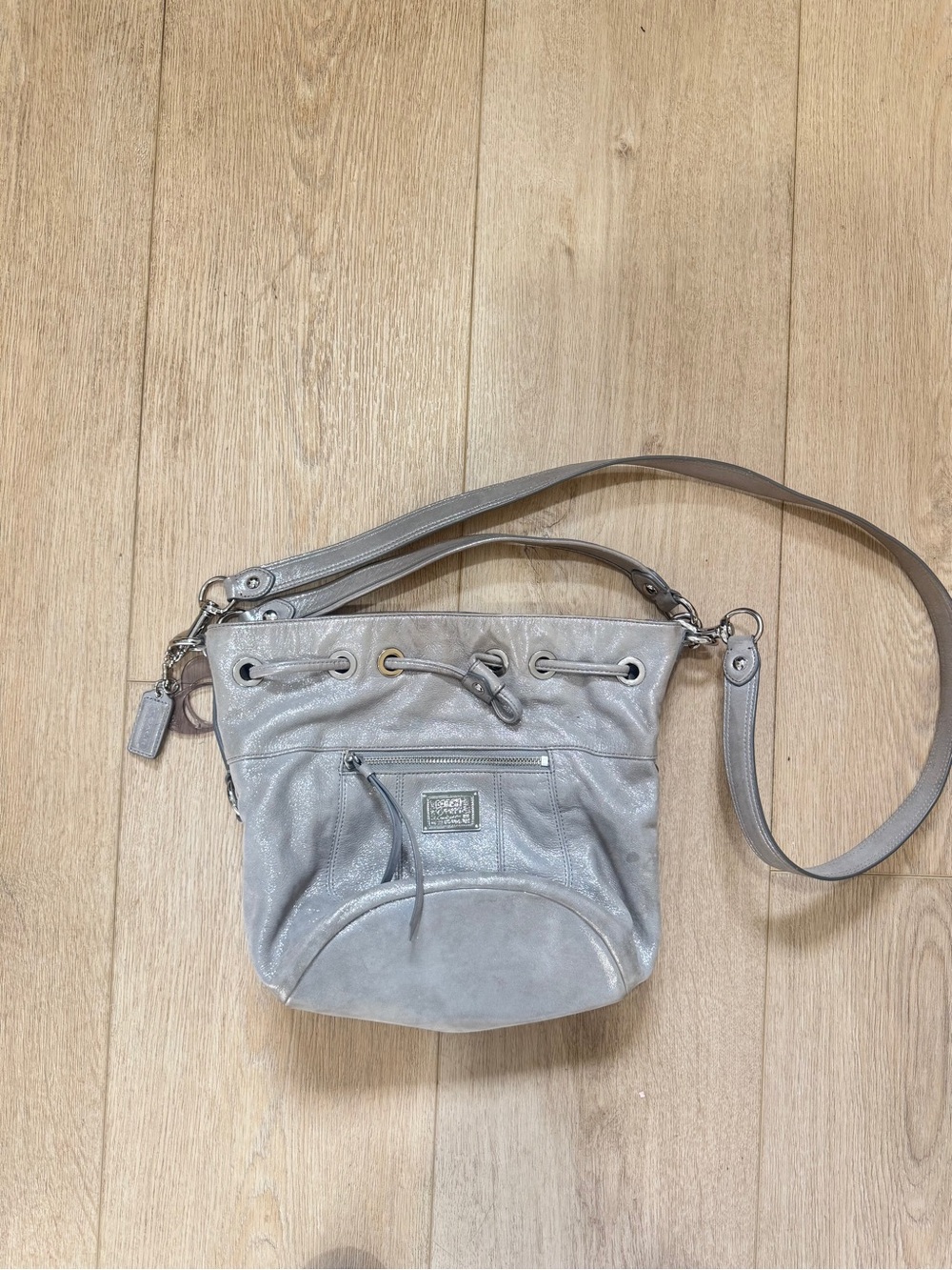 Coach Poppy leather drawstring bucket bag